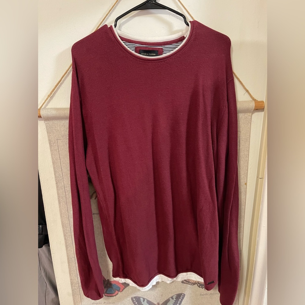 Denim & Flower Sweater Men’s Size XL